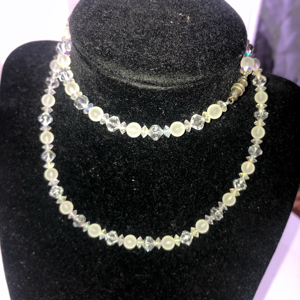 Aurora Borealis Two Strand Necklace. Lovely vintage necklace - preloved.